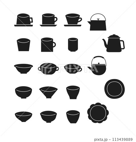 うつわのイラストセット 113439889