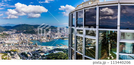 稲佐山展望台からの眺め パノラマ 【長崎市】 稲佐山展望台からの眺め パノラマ 【長崎市】 113440206