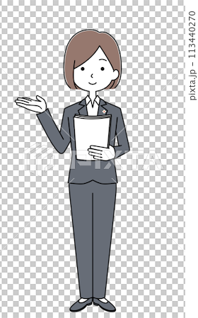 案内 検事の女性のイラスト 案内 検事の女性のイラスト 113440270
