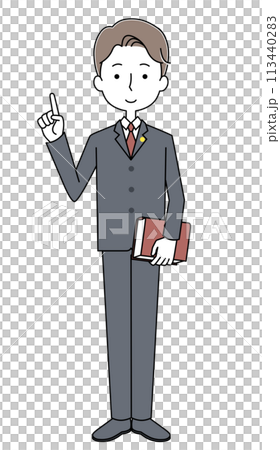 指差す 弁護士の男性のイラスト 指差す 弁護士の男性のイラスト 113440283