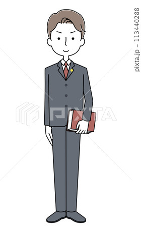 笑顔　弁護士の男性のイラスト 113440288