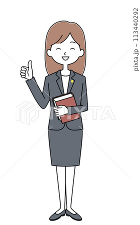 グッドサイン 弁護士の女性のイラスト グッドサイン 弁護士の女性のイラスト 113440292