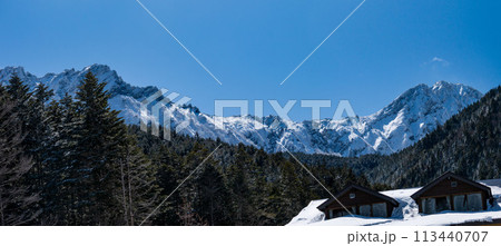 雪の八ヶ岳赤岳鉱泉 テント場の風景 雪の八ヶ岳赤岳鉱泉 テント場の風景 113440707