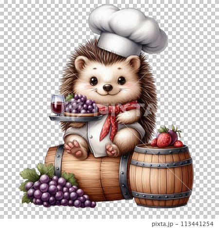 Hedgehog holding grapes clipart watercolor Hedgehog holding grapes clipart watercolor 113441254