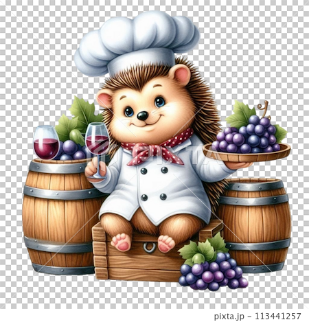 Hedgehog holding grapes clipart watercolor Hedgehog holding grapes clipart watercolor 113441257