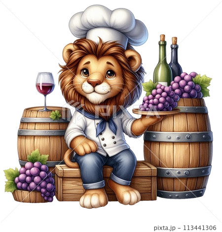 lion holding grapes clipart watercolor lion holding grapes clipart watercolor 113441306