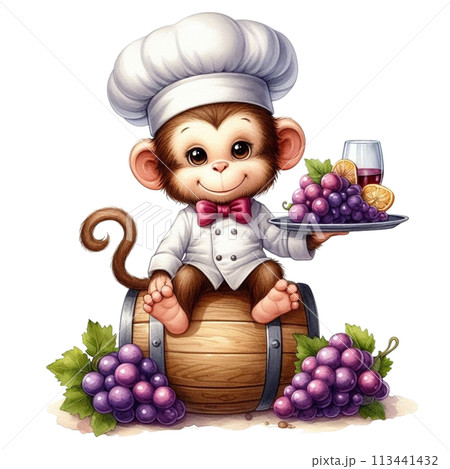 monkey holding grapes clipart watercolor monkey holding grapes clipart watercolor 113441432