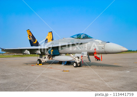 展示中のアメリカ海軍の戦闘機 F/A-18C 113441759