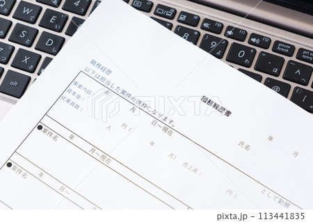 転職活動のために職務経歴書を準備する 113441835