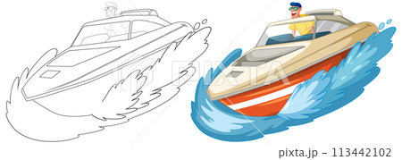 Speedboat Adventure on the Waves 113442102