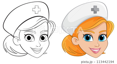 Friendly Nurse Character Illustration Friendly Nurse Character Illustration 113442194