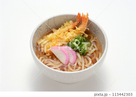 美味しそうなうどん・天ぷらうどん・海老天うどん 美味しそうなうどん・天ぷらうどん・海老天うどん 113442303
