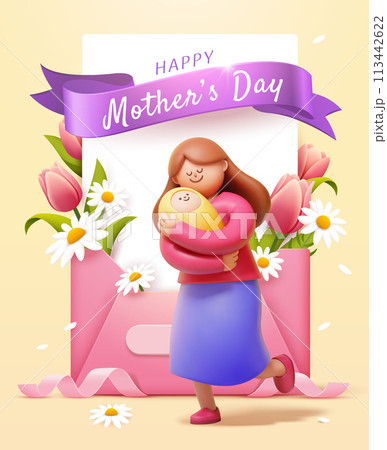 3D mothers day poster 113442622