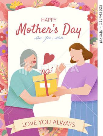 Floral Mothers Day poster Floral Mothers Day poster 113442628