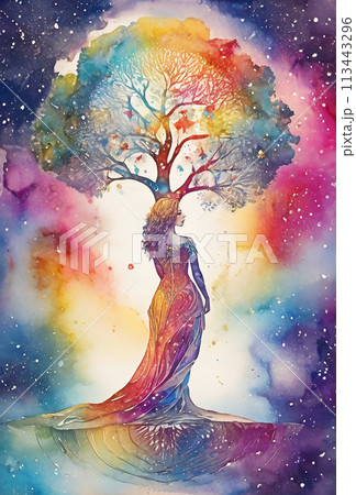 絵画水彩画「Bride」女性画 絵画水彩画「Bride」女性画