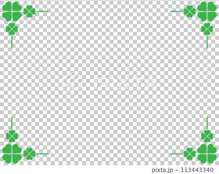 Clover / Spring / Corner / Frame / Illustration / Material Clover / Spring / Corner / Frame / Illustration / Material 113443340