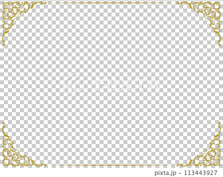 Luxurious gold classical antique frame ~ top and bottom Luxurious gold classical antique frame ~ top and bottom 113443927