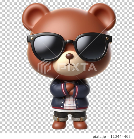 bear standing with arms crossed 3D render illustration bear standing with arms crossed 3D render illustration 113444462