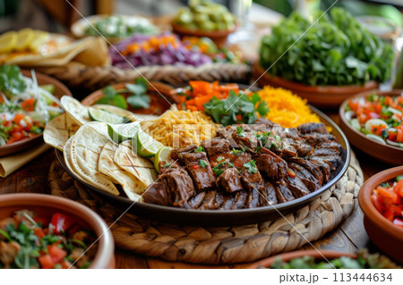 Mexican food, Cinco de Mayo celebration, menu shot, variety Mexican food, Cinco de Mayo celebration, menu shot, variety 113444634