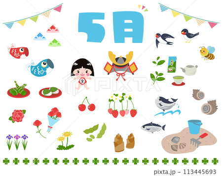 5月イラスト素材セット 5月イラスト素材セット 113445693