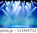 ステージのスポットライト ブルー 113445712