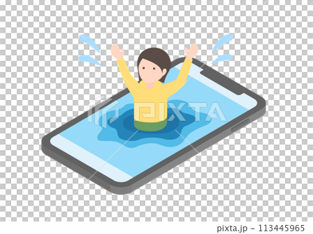 Image of a woman struggling with smartphone addiction Image of a woman struggling with smartphone addiction 113445965