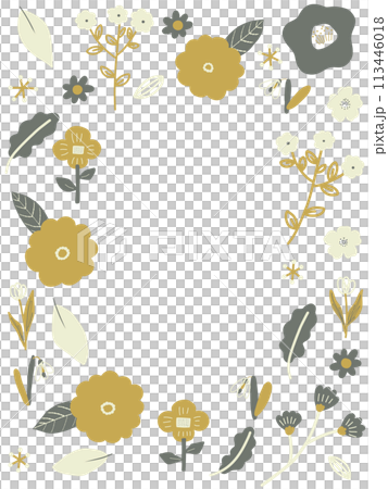 Scandinavian style autumn flower letter frame 113446018