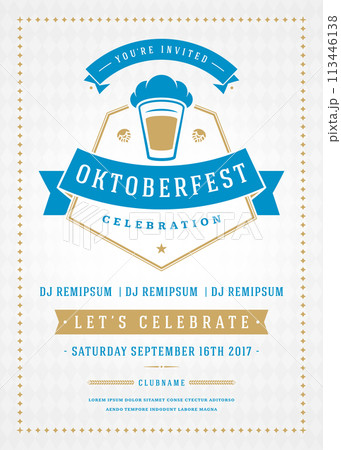 Oktoberfest Festival Poster Highlighting Beer, Music, and Food 113446138