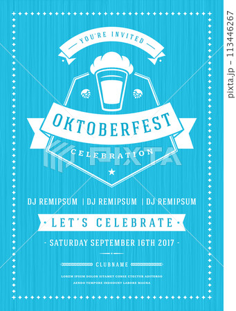 Oktoberfest Festival Poster Highlighting Beer, Music, and Food Oktoberfest Festival Poster Highlighting Beer, Music, and Food 113446267