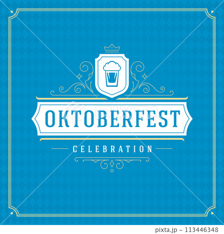 Oktoberfest beer festival celebration vintage greeting card Oktoberfest beer festival celebration vintage greeting card 113446348