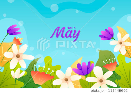 Gradient hello may background 113446692