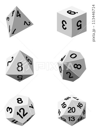 Game Dice Illustration Roleplaying Board Game Set Game Dice Illustration Roleplaying Board Game Set 113446714