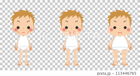 様々な体型の可愛い小さな男の子のイラスト セット バリエーション ベクター 白背景 様々な体型の可愛い小さな男の子のイラスト セット バリエーション ベクター 白背景 113446765