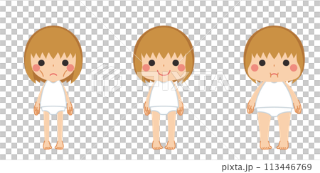 様々な体型の可愛い小さな女の子のイラスト セット バリエーション ベクター 白背景 様々な体型の可愛い小さな女の子のイラスト セット バリエーション ベクター 白背景 113446769