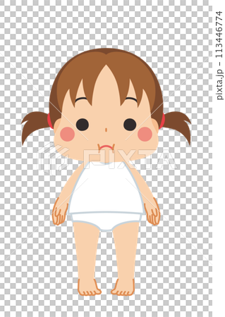 Illustration of a cute little girl with obesity, full body, vector, white background Illustration of a cute little girl with obesity, full body, vector, white background 113446774