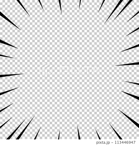 正方形の黒色の集中線の素材 正方形の黒色の集中線の素材 113446947