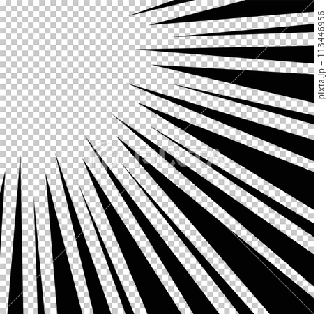 正方形の黒色の集中線の素材 113446956