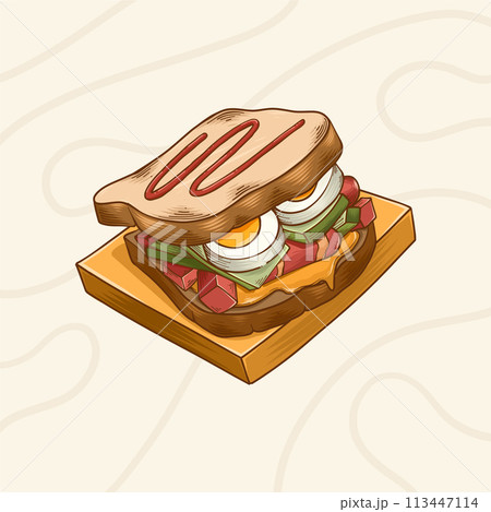 Hand drawn american cuisine illustration 113447114
