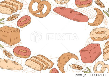 Flat design food illustration background 113447117