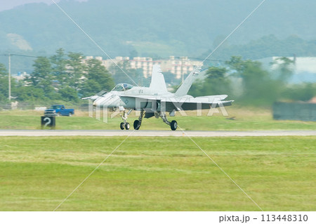 アメリカ海軍F/A-18Cホーネット離陸 113448310