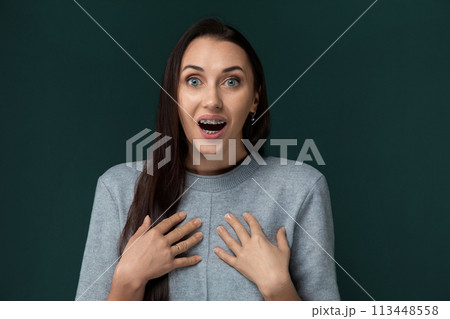 Woman Displaying Surprise Expression Woman Displaying Surprise Expression 113448558