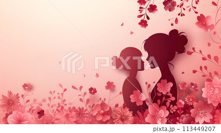 Couple Standing Together in Field of Flowers 113449207