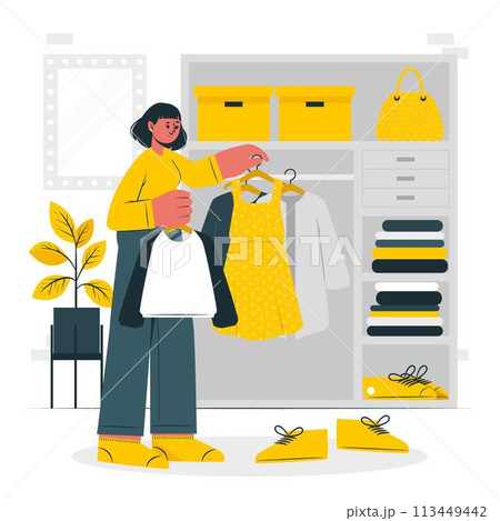 vector choosing clothes concept illustration 113449442