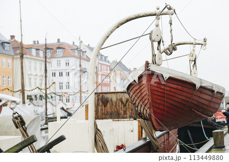 City river mooring with boats City river mooring with boats 113449880