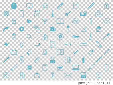 文房具・学校・職場・学習・仕事に関するイラストセット 113451241