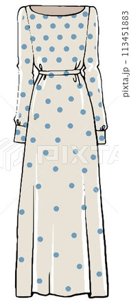 Vintage or retro dress in polka dot print vector 113451883