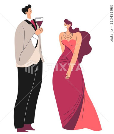 Rich people communicating, man and woman couple Rich people communicating, man and woman couple 113451969