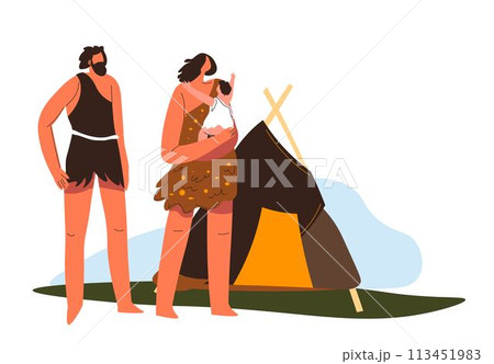 Prehistoric life and culture, family by house 113451983