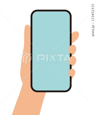 スマホを持つ手元イラスト_正面 スマホを持つ手元イラスト_正面 113452315