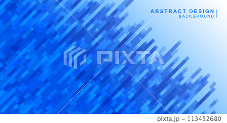青色の様々な斜線で組み合わせたデジタル風の抽象的な背景素材 青色の様々な斜線で組み合わせたデジタル風の抽象的な背景素材 113452680